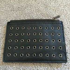 Black leather coin purse